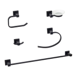 Set baÑo panama 5 piezas negro ac.inox mozart MOZART