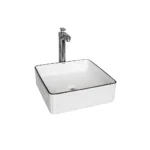 Bacha iqua 052 spello - blanco c/linea negra-395*395*130 IQUA