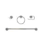 Juego de accesorios metalico 4 piezas cromado IQUA